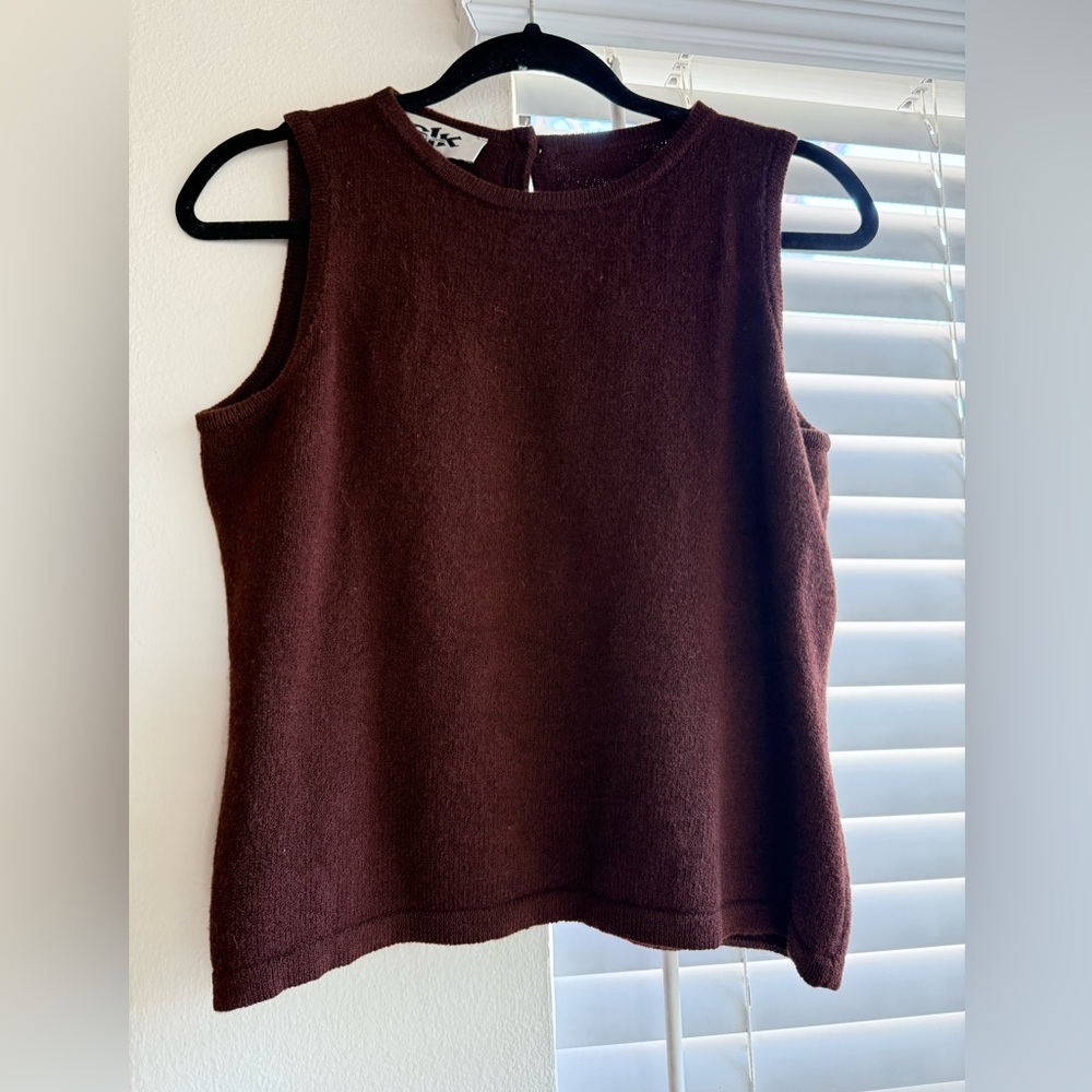 St. John Vintage Rich Brown Wool Tank Top